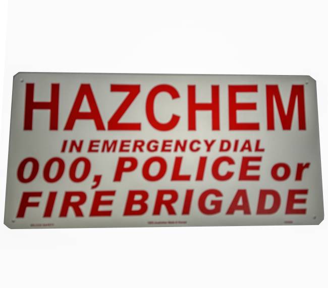 Hazchem Warning Sign
