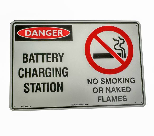 Battery Charging Station Sign (No Smoking)