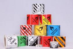 Rolls of Self Adhesive Hazardous Goods Labels